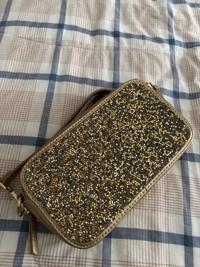 Madison West brand like new metallic gold & silver purse from nordstrom